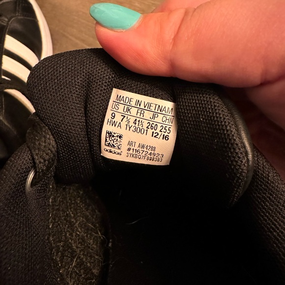 Black Leather adidas Cloadfoam Sneakers, size 9 - Picture 7 of 8